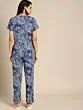 Women Blue & White Printed Basic Jumpsuit