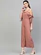 Women Dusty Pink Solid Basic Jumpsuit