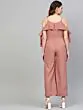 Women Dusty Pink Solid Basic Jumpsuit