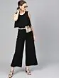 Women Black Solid Layered Basic Jumpsuit
