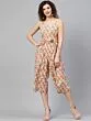Beige & Pink Printed Culotte Jumpsuit