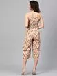 Beige & Pink Printed Culotte Jumpsuit