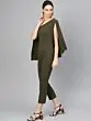 Women Olive Green Solid Culotte Jumpsuit