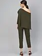 Women Olive Green Solid Culotte Jumpsuit