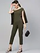 Women Olive Green Solid Culotte Jumpsuit