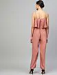 Women Dusty Pink Solid Layered Basic Jumpsuit