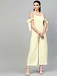 Women Cream-Coloured Solid Basic Jumpsuit