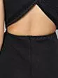 Women Black Solid Denim Culotte Jumpsuit