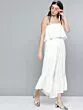 Women White Schiffli Embroidered Basic Jumpsuit