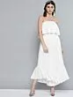 Women White Schiffli Embroidered Basic Jumpsuit