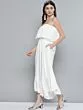 Women White Schiffli Embroidered Basic Jumpsuit
