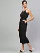 Women Black Solid Culotte Jumpsuit