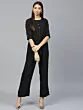Black Solid Basic Jumpsuit