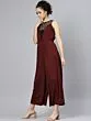 Women Maroon Solid Basic Jumpsuit