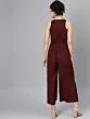 Women Maroon Solid Basic Jumpsuit