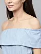 Blue Solid Denim Basic Jumpsuit