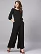 Black Solid Basic Jumpsuit