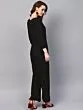 Black Solid Basic Jumpsuit
