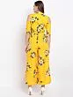 Women Mustard Yellow & Blue Printed Cold-Shoulder Basic Jumpsuit