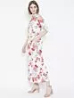 Women White & Red Printed Cold-Shoulder Basic Jumpsuit