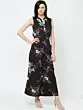 Women Black & Red Printed Basic Jumpsuit