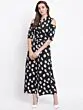 Women Black & White Printed Cold-Shoulder Basic Jumpsuit