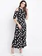 Women Black & White Printed Cold-Shoulder Basic Jumpsuit