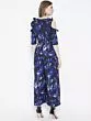 Women Blue & Black Printed Cold-Shoulder Basic Jumpsuit