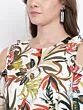 Women White & Green Printed Cold-Shoulder Basic Jumpsuit