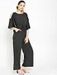 Women Black & White Printed Basic Jumpsuit