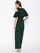 Olive Green Solid Cold-Shoulder Jumpsuit