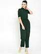 Women Green Solid Basic Jumpsuit