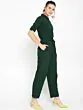 Women Green Solid Basic Jumpsuit