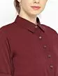 Women Burgundy Solid Basic Jumpsuit