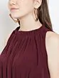 Women Burgundy Solid Basic Jumpsuit