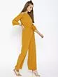 Mustard Yellow Solid Cold-Shoulder Jumpsuit