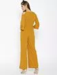 Mustard Yellow Solid Cold-Shoulder Jumpsuit