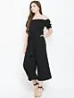 Women Black Solid Off-Shoulder Basic Jumpsuit