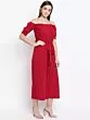 Women Red Solid Culotte Jumpsuit