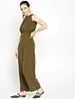 Women Olive Green Solid Basic Jumpsuit