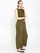 Women Olive Green Solid Basic Jumpsuit