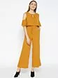 Women Mustard Yellow Solid Basic Jumpsuit