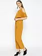 Women Mustard Yellow Solid Basic Jumpsuit