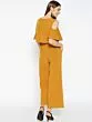 Women Mustard Yellow Solid Basic Jumpsuit