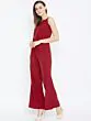 Women Maroon Solid Basic Jumpsuit
