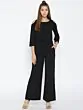 Black Solid Cold-Shoulder Jumpsuit