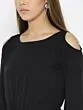 Black Solid Cold-Shoulder Jumpsuit