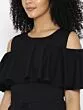 Black Solid Cold-Shoulder Jumpsuit