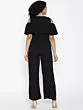 Black Solid Cold-Shoulder Jumpsuit