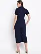 Women Navy Blue Solid Culotte Jumpsuit